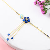 Flower Fantasy Sapphire Bloom Blue Floral Choker Necklace