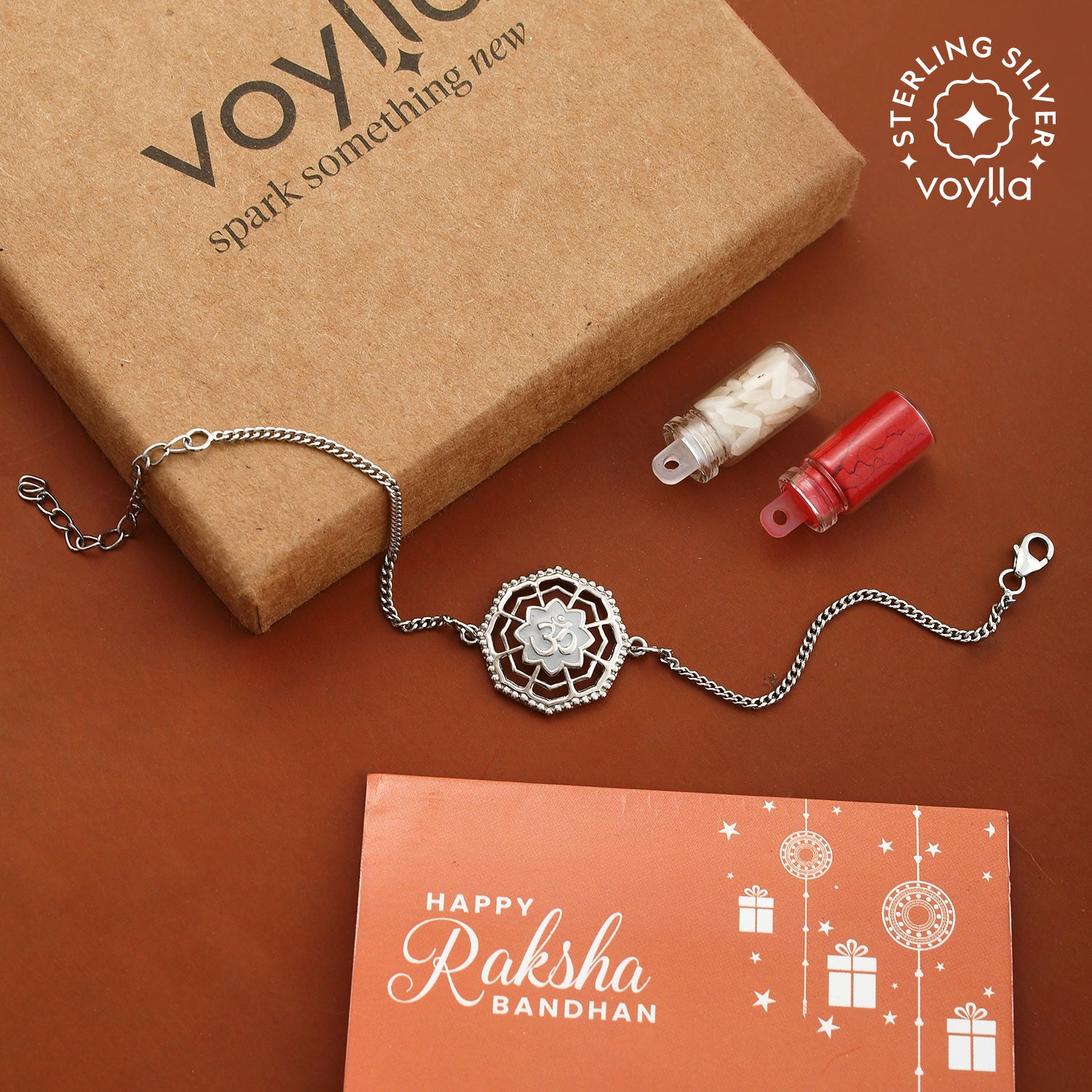 silver rakhi