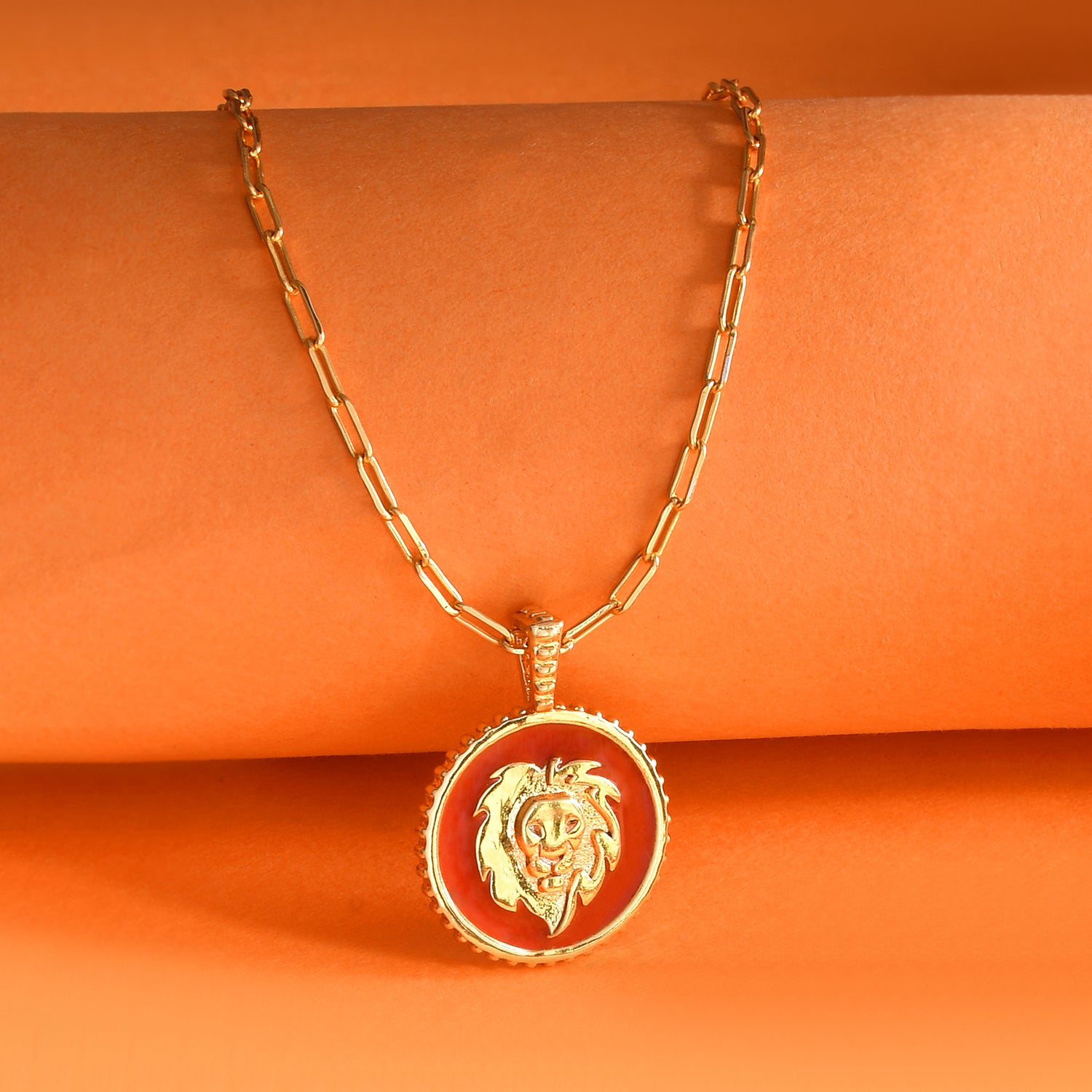 Zodiac Leo And Evil Eye Reversible Pendant