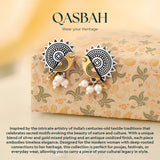 Qasbah Padma Oxidised Two Tone Earring