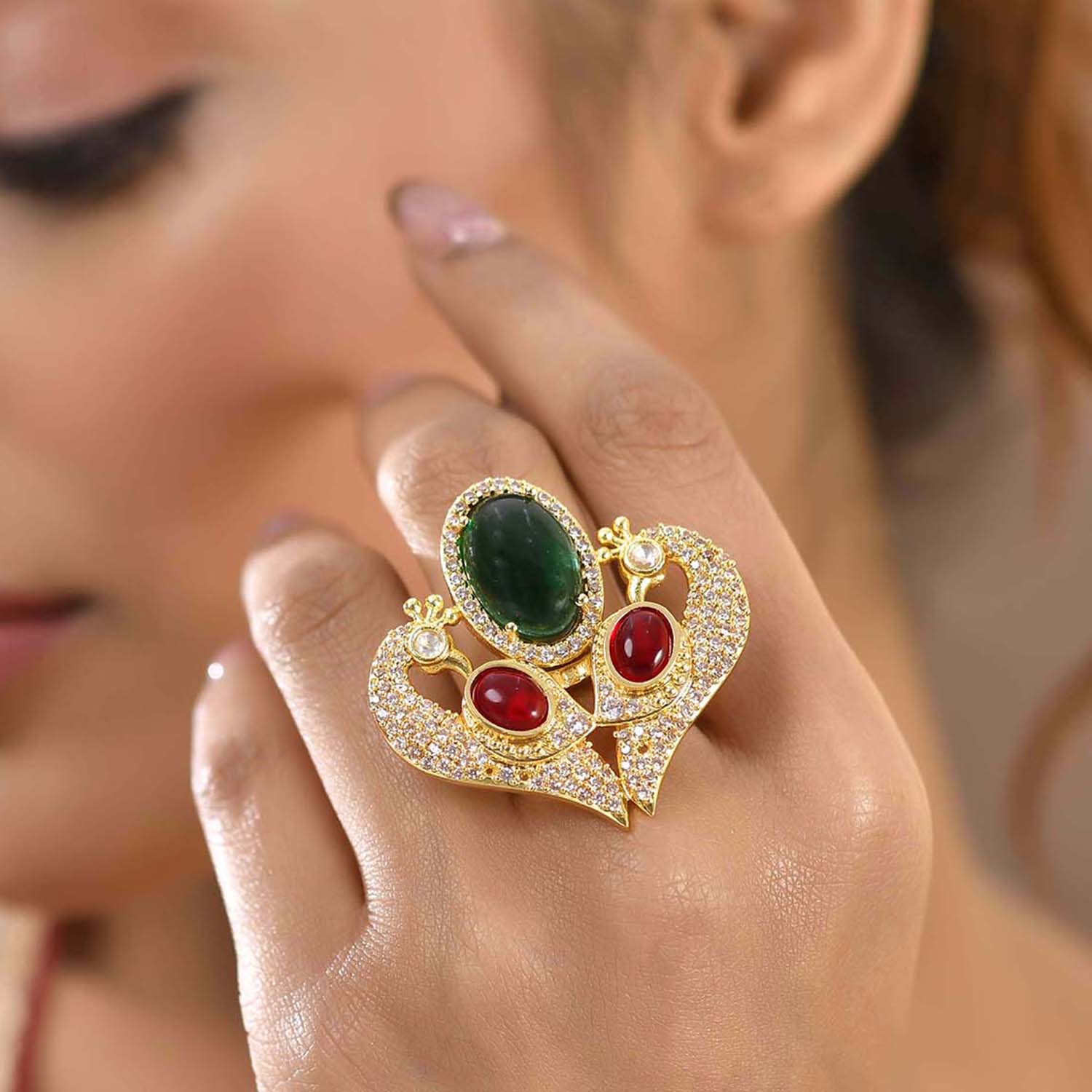 Panchhi Mayurika Statement Ring – VOYLLA - Main Image