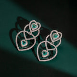 Halo Essence Heart Dangler Earrings