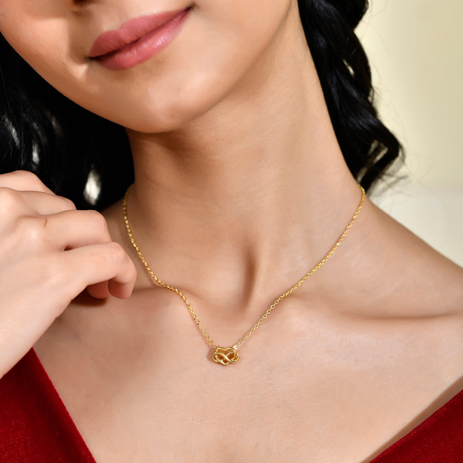 Heart Necklace Love Me Jewelry 14k Yellow Gold Love Me Knot Heart