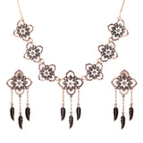 Boho Tribe Flora Oxidised Necklace set For Women
