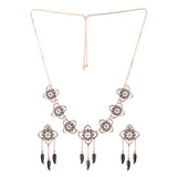 Boho Tribe Flora Oxidised Necklace set For Women