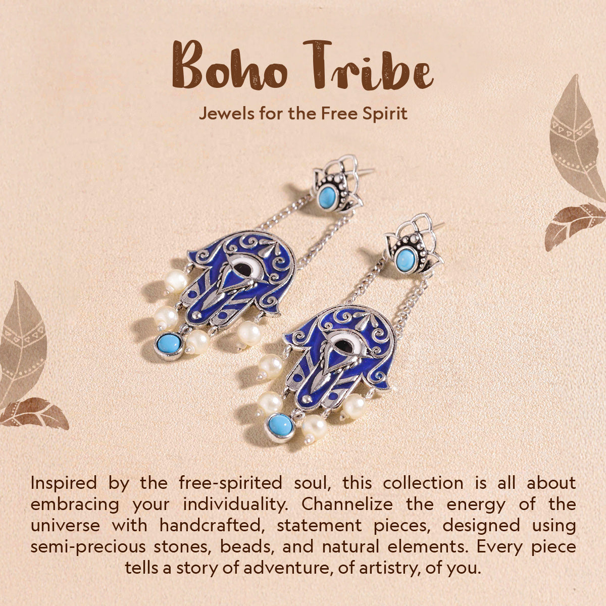 Boho Tribe Bohemian Phases oxidised Earrings For Women