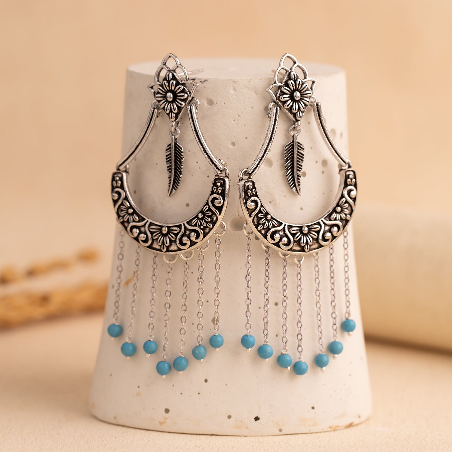 Boho Tribe Wild Spirit Oxidised Dangle Earrings