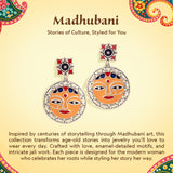 Madhubani Phoolkari Fables Oxidised Enamel Earrings
