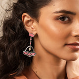 Madhubani Phoolkari Fables Oxidised Enamel Earrings
