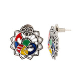 Madhubani Matsya Mayur Oxidised Enamel Choker Necklace Set