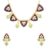 Gota Patti Jamuni Panna Haar Necklace Set