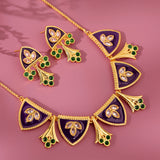 Gota Patti Jamuni Panna Haar Necklace Set