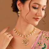 Gota Patti Shahi Guldaasta Necklace Set