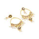 Gota Patti Shahi Meena Chandbali Earrings