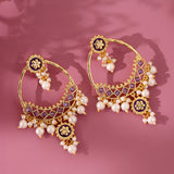Gota Patti Shahi Meena Chandbali Earrings