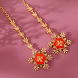 Gota Patti Rajwada Surya Earrings