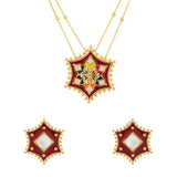 Gota Patti Meena Sitara Necklace  Set