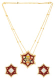 Gota Patti Meena Sitara Necklace  Set