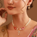 Gota Patti Phoolmoti Haar Necklace  Set