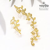 Vines Fleur Vein Mismatched Sterling Silver Earrings