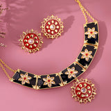 Gota Patti Rajsi Phool Necklace Set