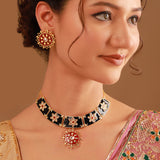 Gota Patti Rajsi Phool Necklace Set