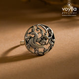 Cave Chronicles 925 Sterling Silver Peacock Reverie Ring