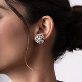 Cave Chronicles Stone Lotus Bloom Stud Earrings