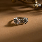 Cave Chronicles Floral Embellish Dangle Ring