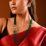 Shahi Dwar Jhalar Raani Haar Beaded Necklace Set