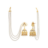 Shahi Dwar Royal Pearl Jhumka Earrings with Chain
