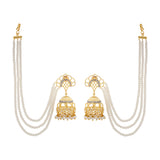 Shahi Dwar Royal Pearl Jhumka Earrings with Chain