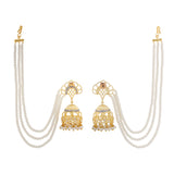 Shahi Dwar Royal Pearl Jhumka Earrings with Chain