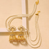 Shahi Dwar Royal Pearl Jhumka Earrings with Chain
