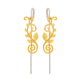 Vines Fleur Vein Sterling Silver Cuff Earrings