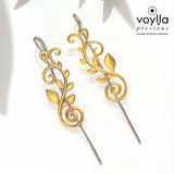 Vines Fleur Vein Sterling Silver Cuff Earrings