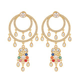 Navratan Gem Radiance Dangle Earrings