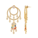 Navratan Gem Radiance Dangle Earrings