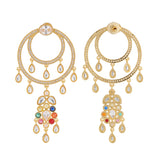 Navratan Gem Radiance Dangle Earrings