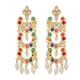 Navratan Moonlight Dangle Earrings