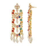 Navratan Moonlight Dangle Earrings