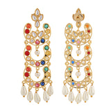 Navratan Moonlight Dangle Earrings