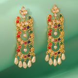 Navratan Moonlight Dangle Earrings