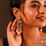 Navratan Moonlight Dangle Earrings