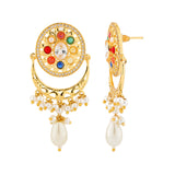 Navratan Eternal Orbit Chandbali Earrings