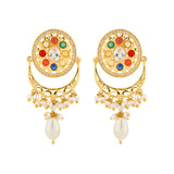 Navratan Eternal Orbit Chandbali Earrings