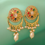 Navratan Eternal Orbit Chandbali Earrings