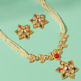 Navratan Luminous Collar Necklace Set
