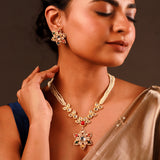 Navratan Luminous Collar Necklace Set
