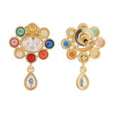 Navratan Rainbow Royals Layered Collar Necklace Set